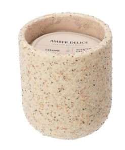 Κερί αρωματικό σε κεραμικό βαζάκι 200γρ. Ø9xY10,5εκ. κίτρινο/amber