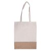 Τσάντα, Υ44x36εκ βαμβακερή, λευκή με μακρύ χερούλι και βάση από γιούτα/λινάτσα. Δυνατότητα εκτύπωσης