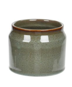 Κασπώ από πορσελάνη σε πράσινο  χρώμα Ø11,6xΥ9εκ.