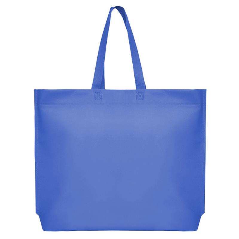 Τσάντα non woven μπλε σκούρο Υ40x54x10εκ πιέτα. Δυνατότητα εκτύπωσης