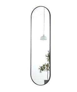 Καθρέφτης επιτοίχιος οβάλ Nextdeco μαύρο μεταλλικό πλαίσιο 40x150εκ