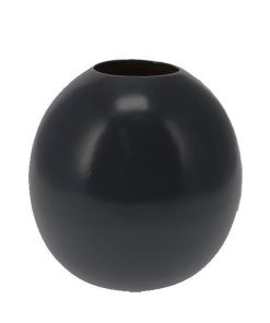 Βάζο από πορσελάνη με σκούρο γκρι ματ φινίρισμα Ø12xΥ12εκ.