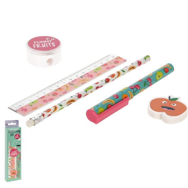 Σχολικό σετ 5 τεμαχίων "Funny Fruit” Υ23x9x9εκ.