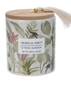 Κερί αρωματικό "Tropical Party" με ξύλινο καπάκι Ø9xY11,7εκ. citron garden