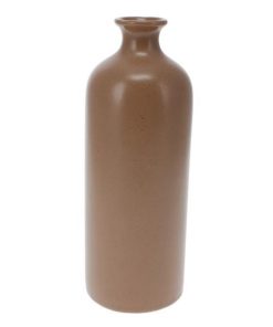 Βάζο με κυλινδρικό σχήμα από πορσελάνη με καφέ ματ φινίρισμα Ø8,3xΥ22,2εκ.