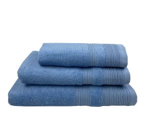 Πετσέτα μονόχρωμη 100% βαμβάκι πεννιε 550gsm 80x150εκ. μπλε