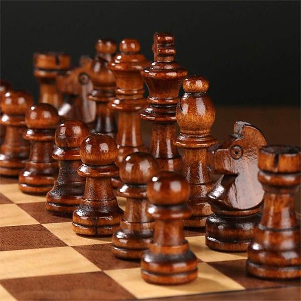 Τάβλι-σκάκι-ντάμα 3 σε 1 τύπου ξύλινο 39x39εκ. - Image 3