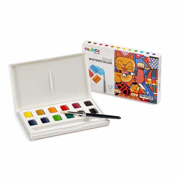 Carioca plus χρώματα ακουαρέλας 12 τεμ. με πινέλο - Image 2