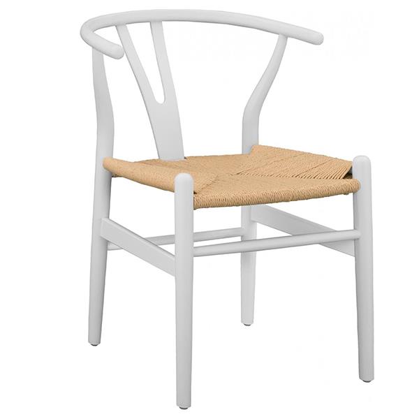 Καρέκλα ξύλινη Nextdeco λευκή οξιά Υ76χ53.3x57εκ. - Image 2