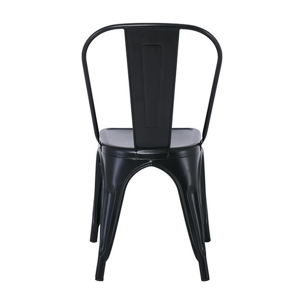 Καρέκλα μεταλλική Nextdeco Loft στοιβαζόμενη μαύρη 45x48xΥ85εκ - Image 2