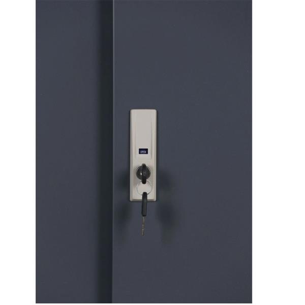 Ντουλάπα μεταλλική Nextdeco δίφυλλη γίγας λευκή γκρι Υ186x156x88εκ. - Image 4