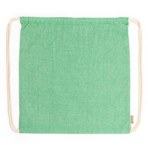 Τσάντα πλάτης με κορδόνια Υ42χ38εκ. πράσινη. Δυνατότητα εκτύπωσης