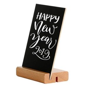 Επιτραπέζια ξύλινη βάση 2 θέσεων με ακρυλική θήκη 2 όψεων για μενού 10,5εκ.