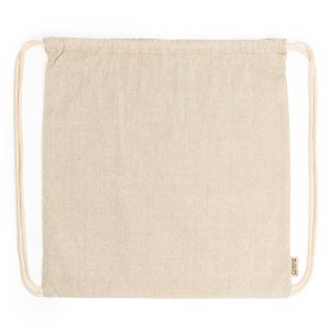 Τσάντα πλάτης με κορδόνια Υ42χ38εκ. μπεζ. Δυνατότητα εκτύπωσης