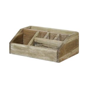 Μολυβοθήκη γραφείου Nextdeco Tribeca ανακυκλωμένο ξύλο mahoni 27x17x10εκ.