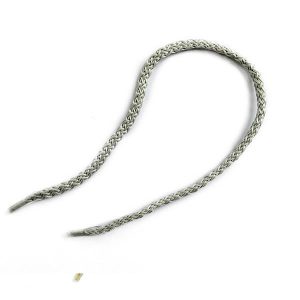 Κορδόνι για χερούλι τσάντας 35εκ., με πλαστικούς ακροδέκτες,  ασημί-γκρι