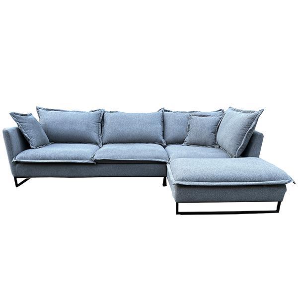 Καναπές γωνιακός Nextdeco Siegfried δεξιά γωνία γκρι Y85x286x183εκ.