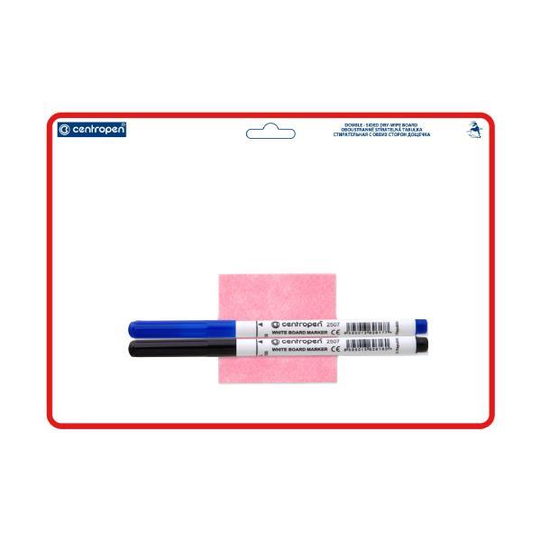 Σετ λευκού πίνακα και μαρκαδόρων για εκμάθηση γραφής Α4, 21x29εκ.