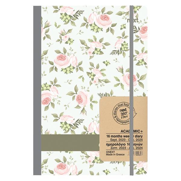 Next ημερολόγιο ACADEMIC+ 9/2023-12/2024 Gallery εβδομαδιαίο flexi 14x21εκ. Τριαντάφυλλα 1