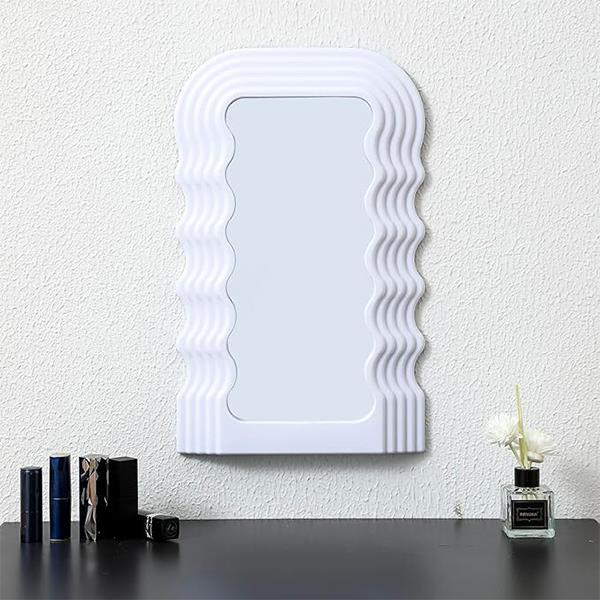 Διακοσμητικός καθρέφτης "wave" Υ26x16εκ. λευκός - Image 3
