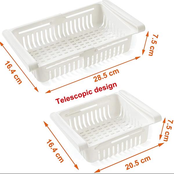 Ράφι ψυγείου επεκτεινόμενο Y7,5x16,4x28,5εκ. λευκό - Image 2