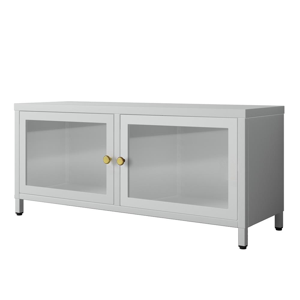 Έπιπλο τηλεόρασης μεταλλικό Nextdeco με ανοιγόμενες πόρτες λευκό Υ40x90x30εκ. - Image 2