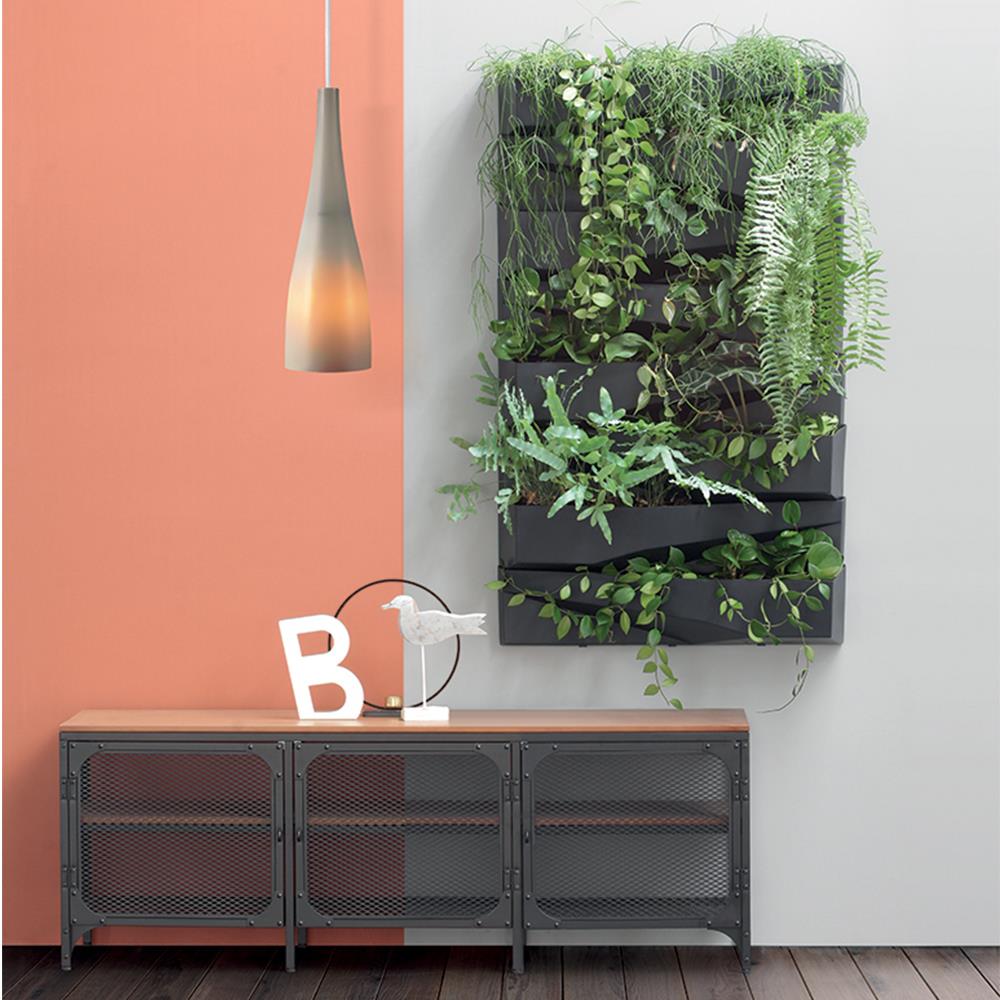 Ζαρντινιέρα Τοίχου 2 επιπέδων ανθρακί Υ35x78x19εκ. - Image 3