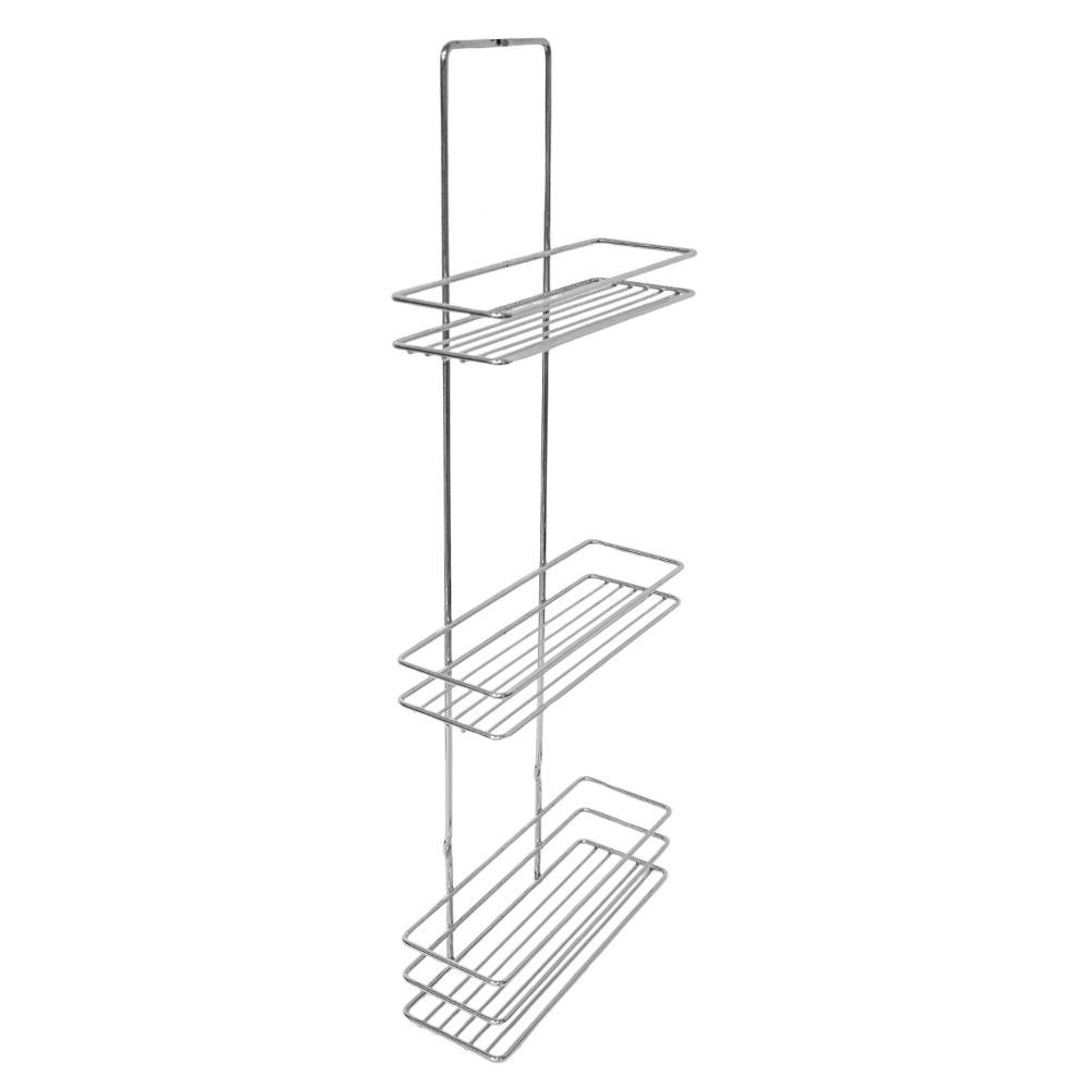 Ραφιέρα μπάνιου 3 ράφια Nextdeco επιχρωμιωμένο ατσάλι Υ58x8x23εκ - Image 3