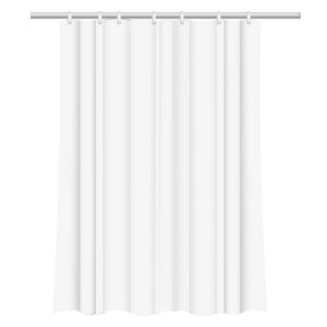 Κουρτίνα μπάνιου  με 12 κρίκους λευκή Υ200x180εκ.