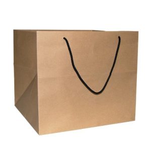 Next χάρτινη τσάντα κραφτ με κορδόνι Υ29x33x33εκ. πιέτα