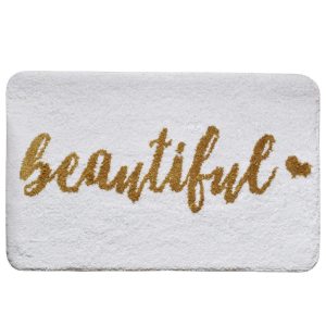 Χαλάκι μπάνιου Beautiful λευκό 50x80εκ.