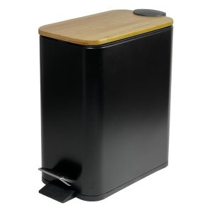Κάδος απορριμμάτων με απαλό κλείσιμο μαύρος 6l, Y14,5x28x28εκ.