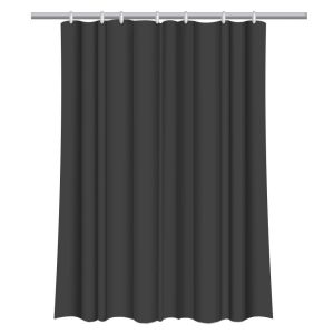Κουρτίνα μπάνιου με 12 κρίκους μαύρη Υ200x180εκ.