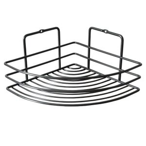 Ράφι μπάνιου γωνιακό Nextdeco μαύρη Υ10xØ19εκ