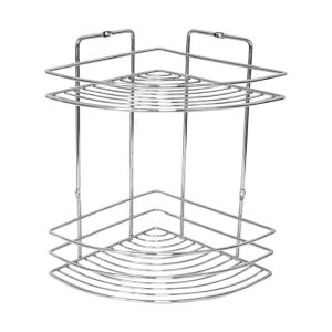 Ραφιέρα μπάνιου γωνιακή Nextdeco 2 ράφια επιχρωμιωμένο ατσάλι Υ27xØ19εκ.