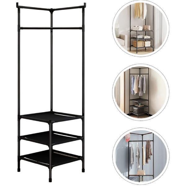 Κρεμάστρα ράγα οργάνωσης ρούχων Nextdeco μαύρη Υ180x45x45εκ