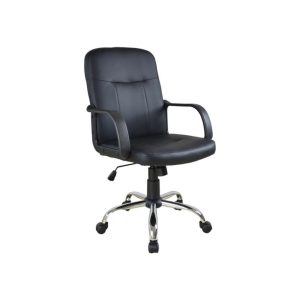 Καρέκλα γραφείου τροχήλατη Nextdeco ASSOS μαύρη Υ96-86x50x60εκ