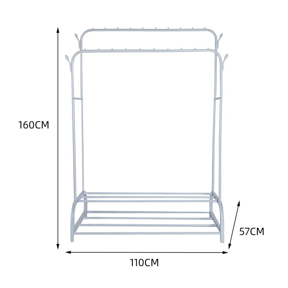 Κρεμάστρα ράγα οργάνωσης ρούχων Nextdeco λευκή Υ160x110x57εκ. - Image 2