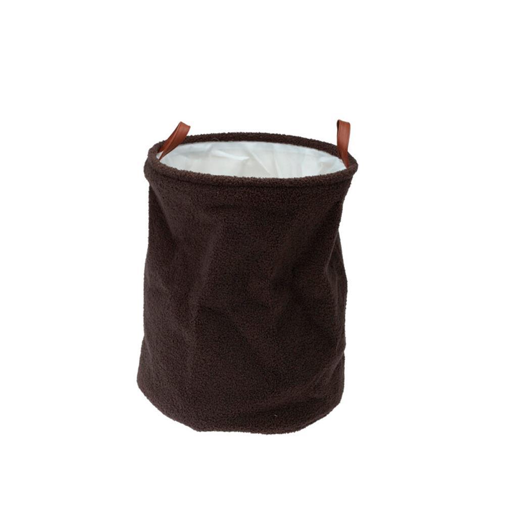 Καλάθι αποθήκευσης ή απλύτων πολυέστερ Υ50xØ38εκ. καφέ