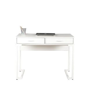 Γραφείο μεταλλικό σκελετό και ξύλινη λευκή επιφάνεια λευκό Υ76x100x50εκ