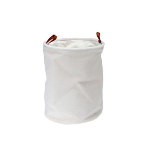 Καλάθι αποθήκευσης ή απλύτων πολυέστερ Υ50xØ38εκ. λευκό