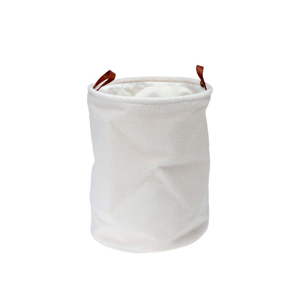 Καλάθι αποθήκευσης ή απλύτων πολυέστερ Υ50xØ38εκ. λευκό