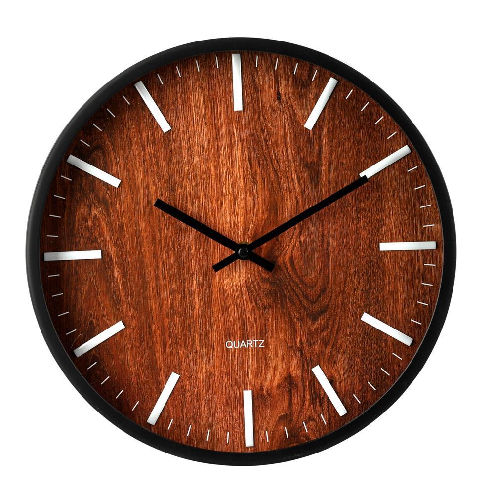 Ρολόι τοίχου καφέ-μαύρο Ø30εκ. - Image 2