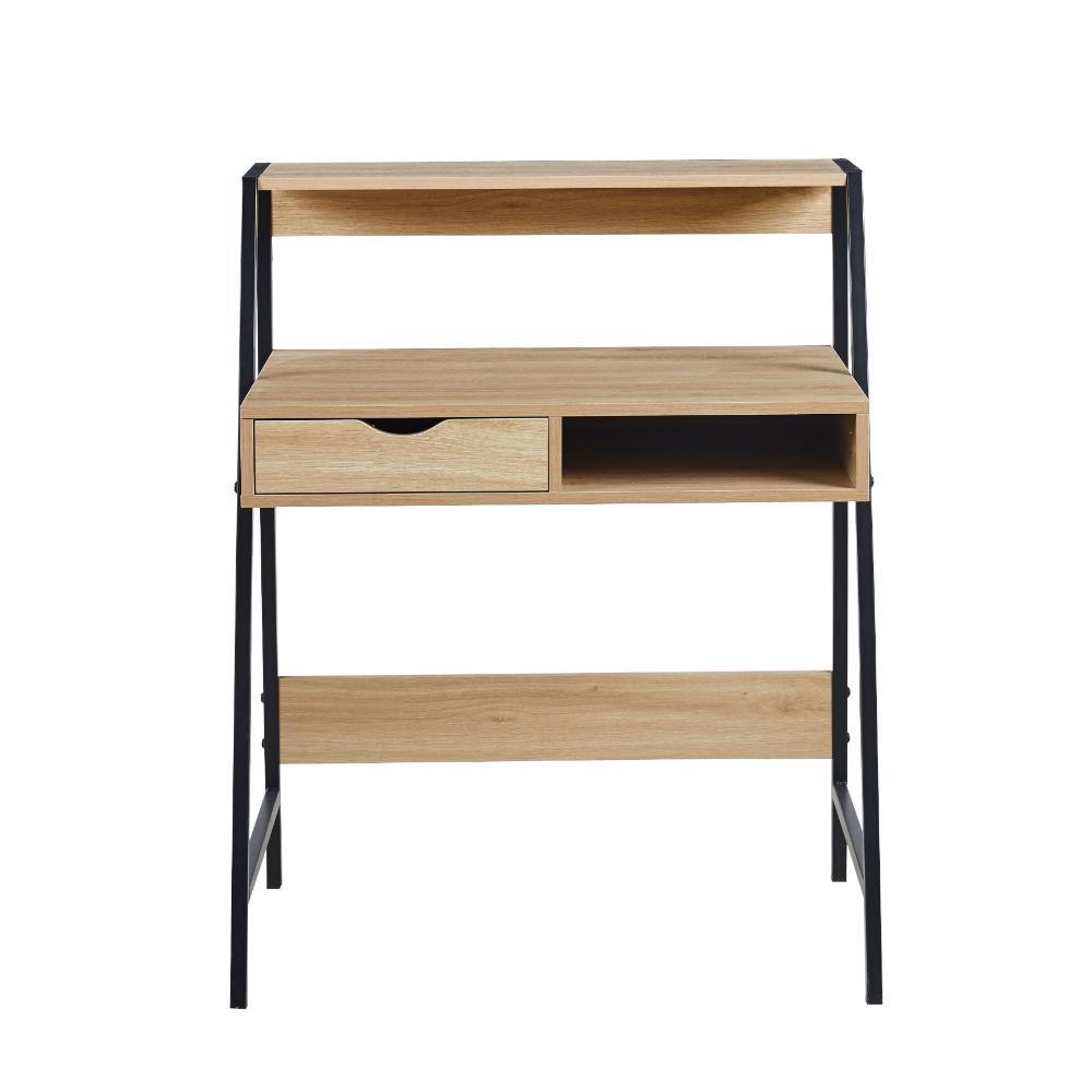 Γραφείο μεταλλικό Nextdeco μαύρο μεταλλικό σκελετό και ξύλινη επιφάνεια Y99,7x50x80εκ. - Image 3