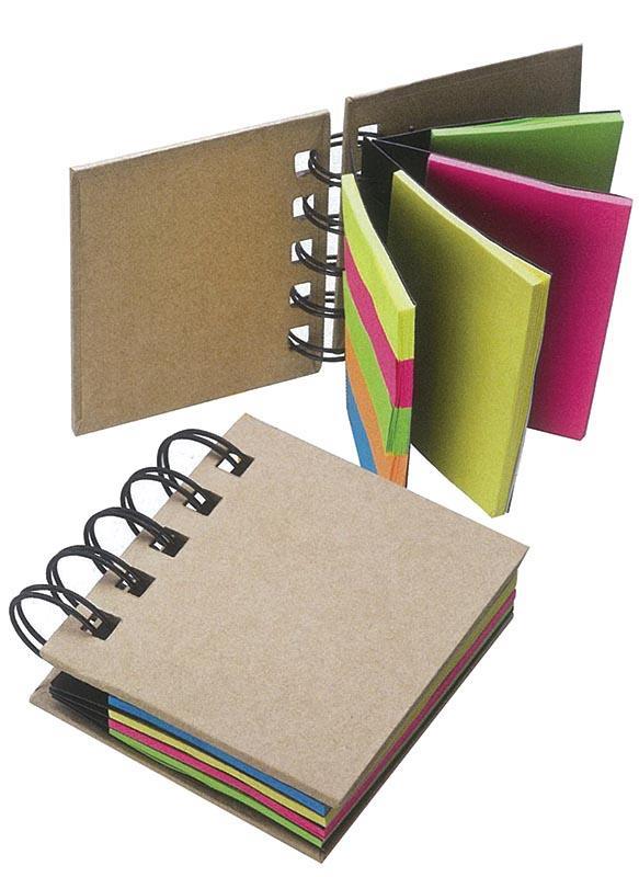 Μπλοκ σπιράλ με αυτοκόλ. χαρτάκια - σελιδοδείκτες 7x7.5εκ. - Image 2