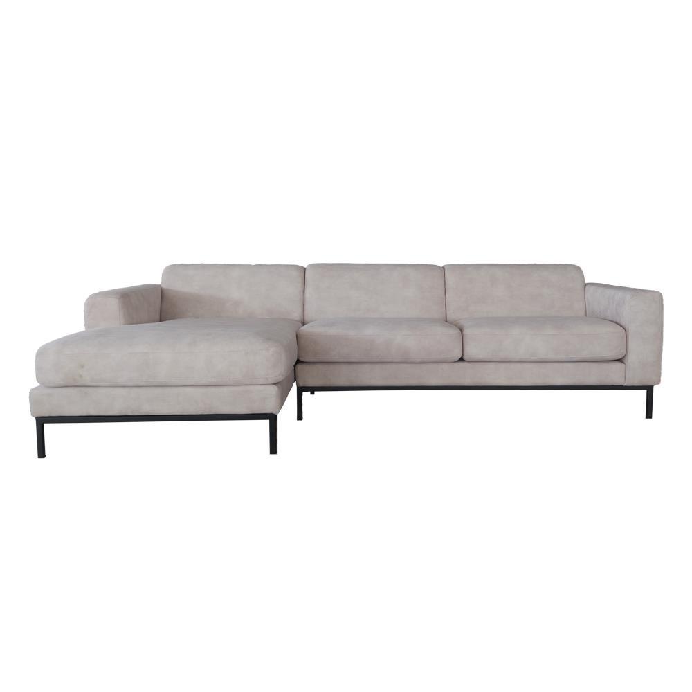 Καναπές γωνιακός Nextdeco Heming δεξιά γωνία γκρι-μπεζ Υ76x280x159εκ. - Image 4