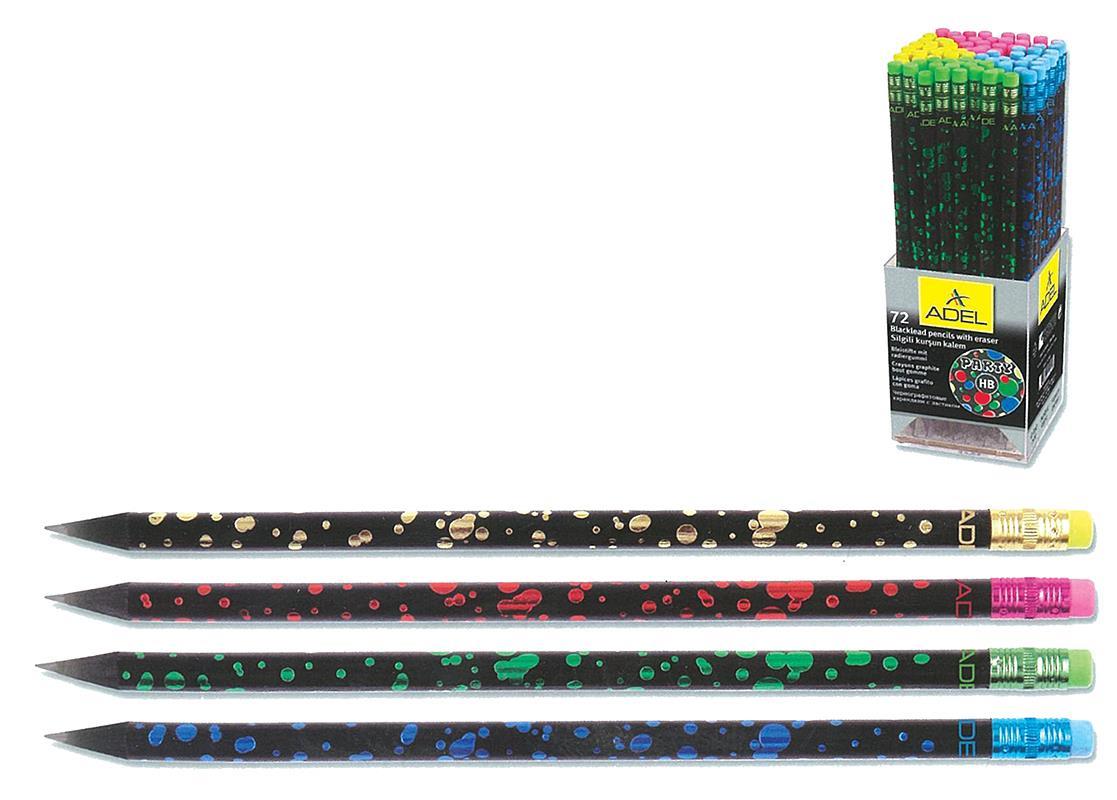 Adel μολύβι με σβήστρα "Party" κοκτέηλ 4 χρωμάτων - Image 2