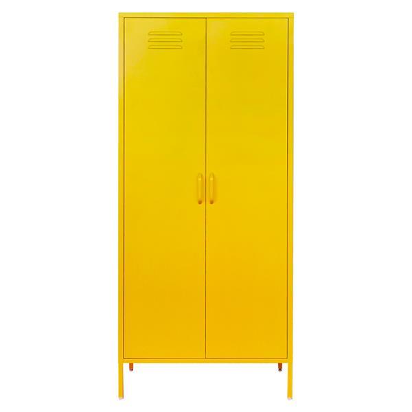 Ντουλάπα μεταλλική Nextdeco δίφυλλη κίτρινη Υ170x76x50εκ. - Image 3