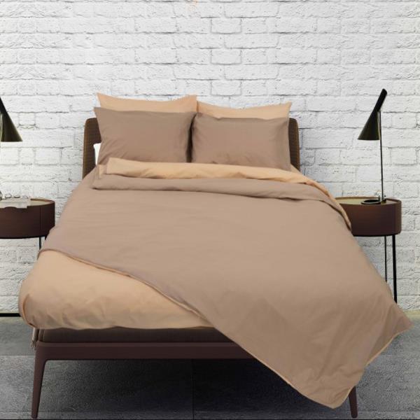 Σετ σεντόνια μονά RAINBOW Smoke-Beige από 50% βαμβάκι 160x250εκ. - Image 2