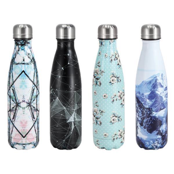 Θερμός - μπουκάλι Printed με διπλά τοιχώματα 500ml σε 4 σχέδια - Image 2